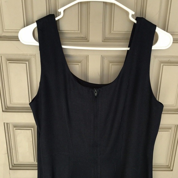 John Roberts Sleeveless Shift Sz11/12 Knee Midnight Blue Back Zip Used Mint - Picture 5 of 12